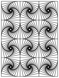 Desenhos para colorir gratuitos de Op Art para baixar