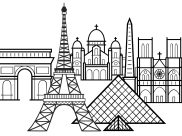 Páginas de Paris para colorir e imprimir para adultos
