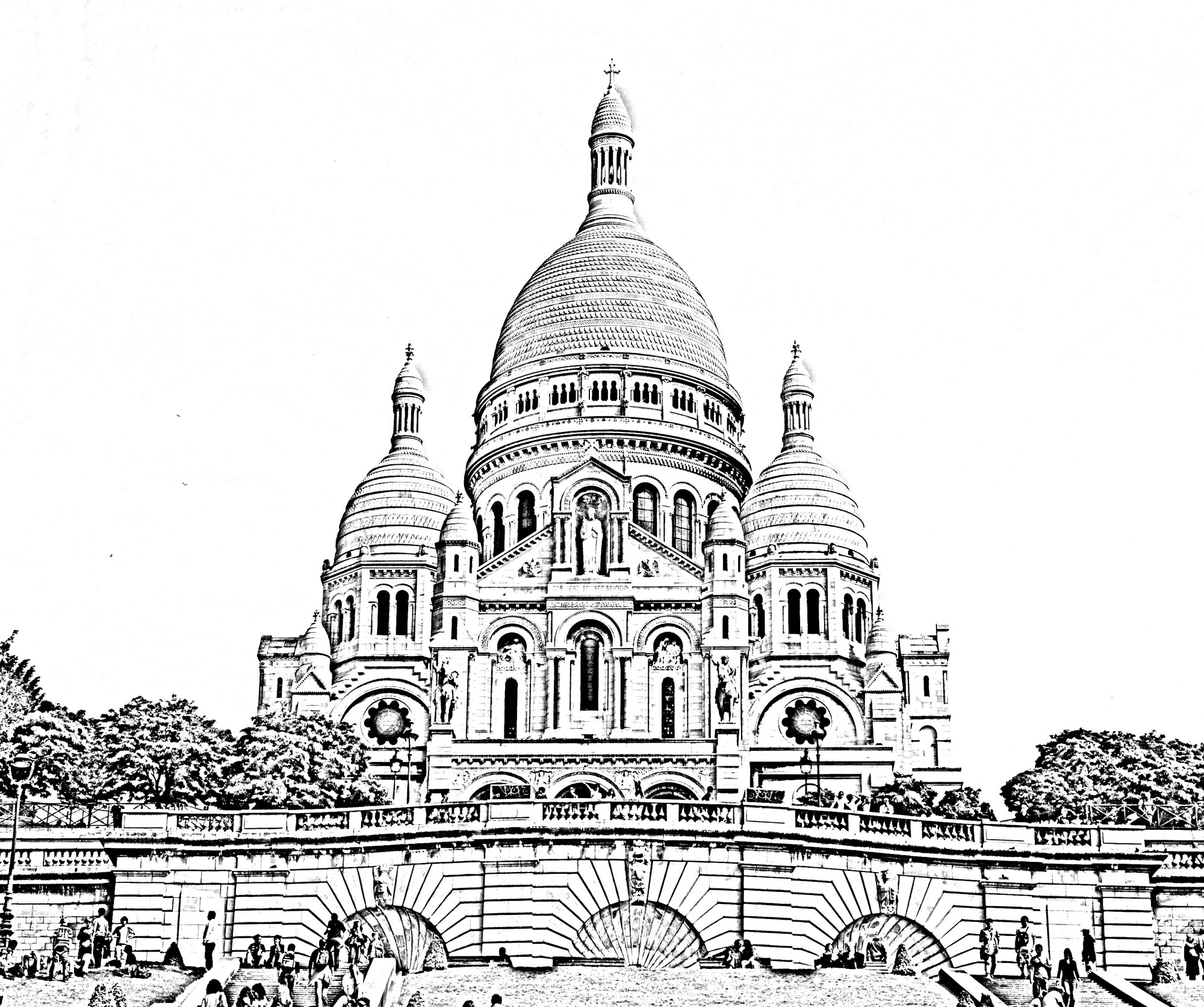 Desenhos simples para colorir de Paris