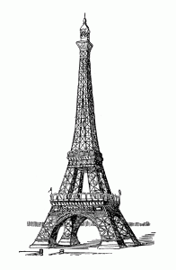 Desenhos simples para colorir gratuitos de Paris para baixar