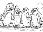 Colorir Pinguins