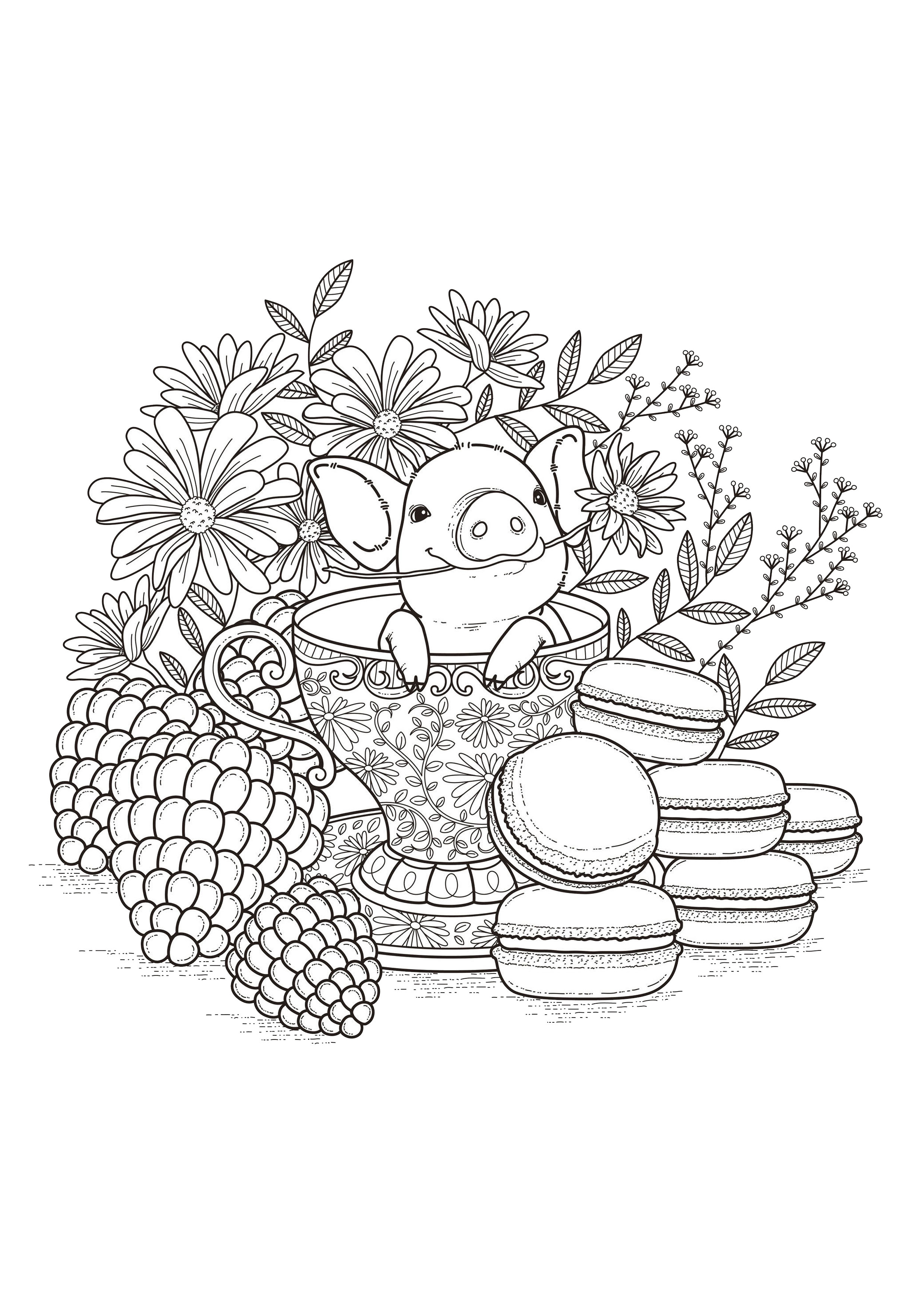 Desenho de Porco para Colorir - Colorir.com