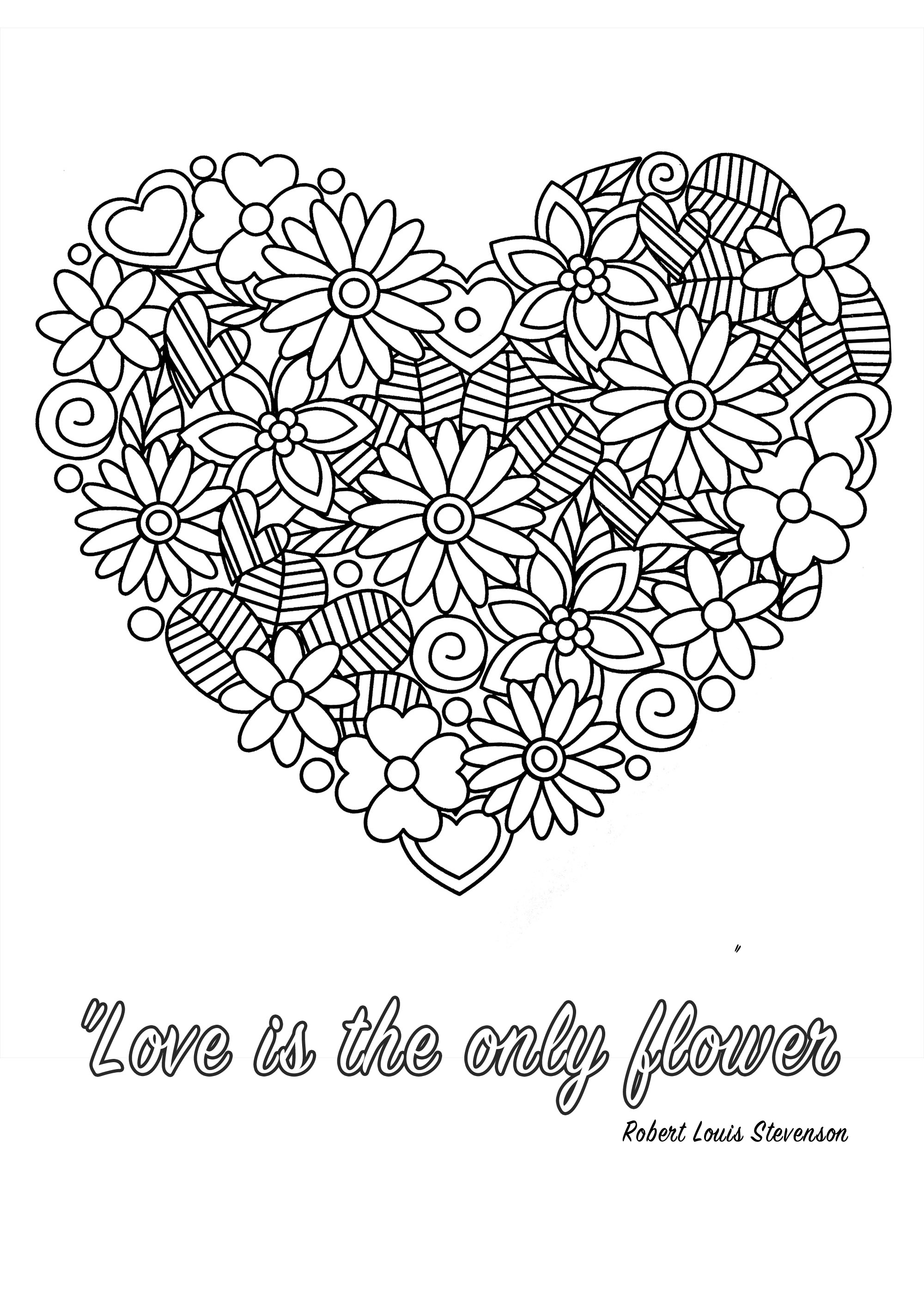 O amor é a única flor. Citação de Robert Louis Stevenson