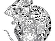 Páginas de Mouses para colorir e imprimir para adultos