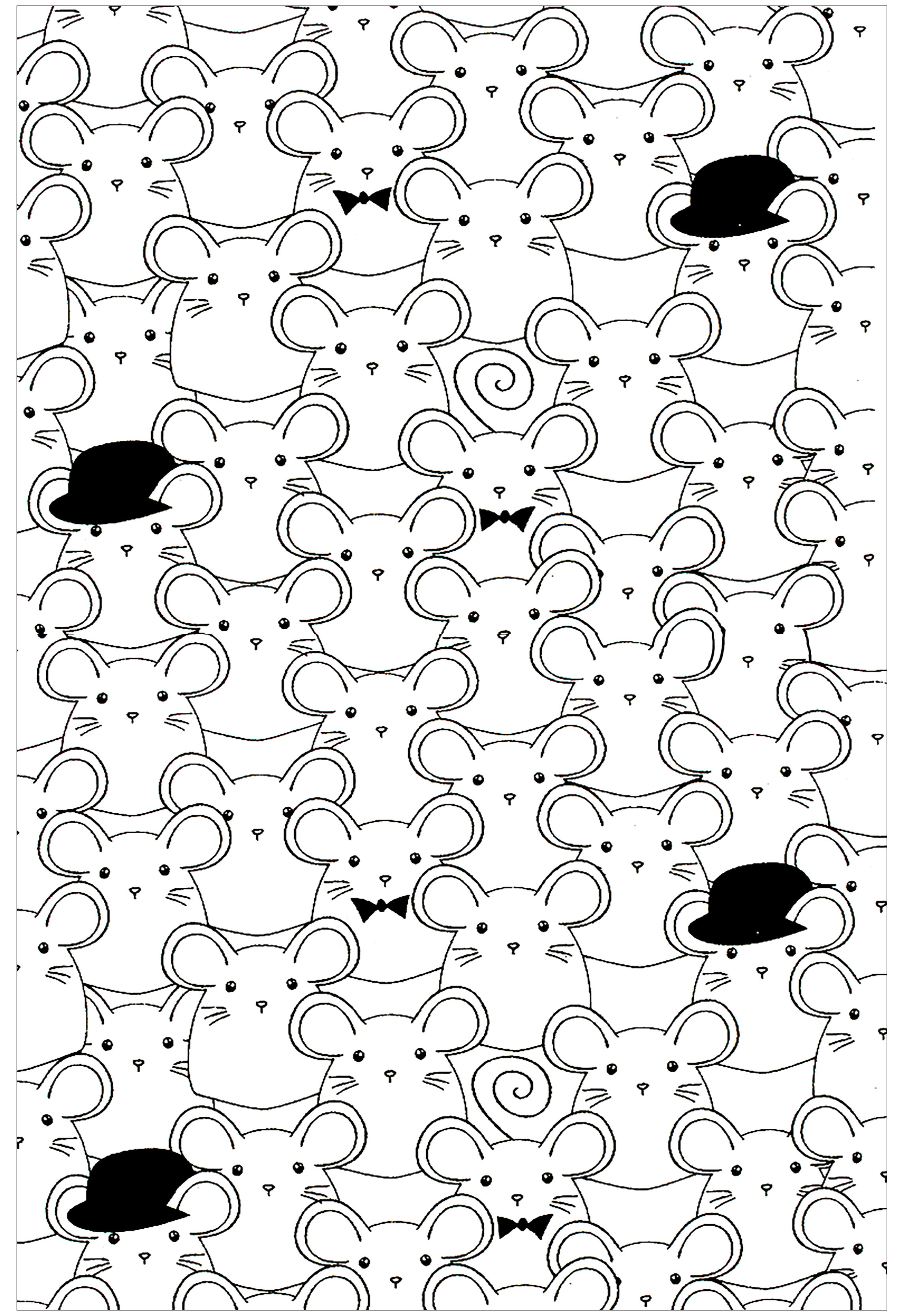 Desenhos simples grátis para colorir de Ratos