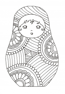 Desenhos simples para colorir de Bonecas russas para imprimir e colorir