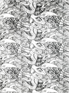 Desenho cheio de cobras (muito complexo)
