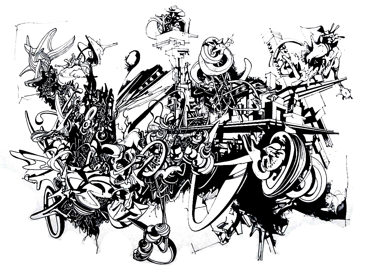 Graffitis estranhas à cor