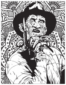 páginas para colorir imprimíveis : Freddy Krueger