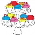 Cupcakes Coloring Pages for Adults