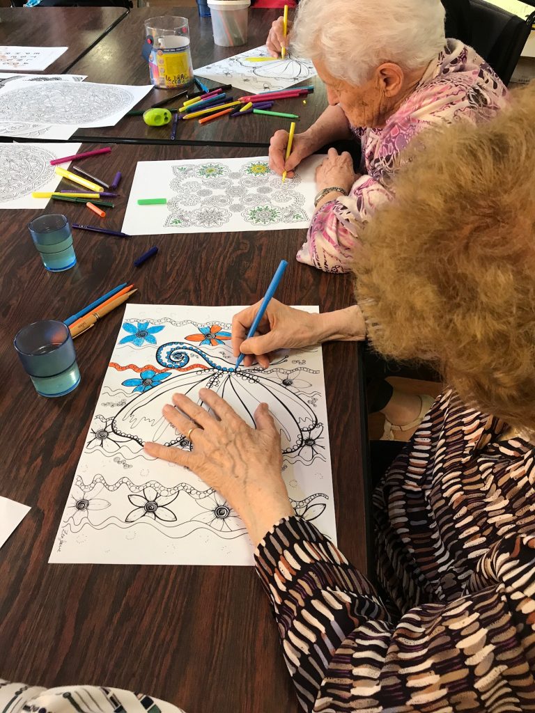 Coloring pages and well-being of retired in residence for dependent and ...