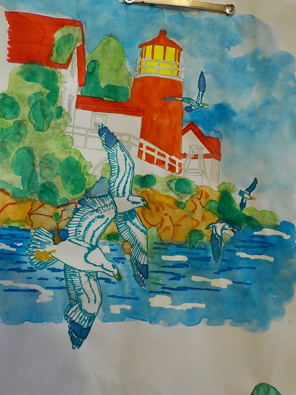 Coloring Tutorial : Watercolor : Marine landscape by Domandalas