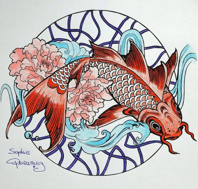 Download Tutorial : Carp Mandala with Colouring pencils by Sophie ...