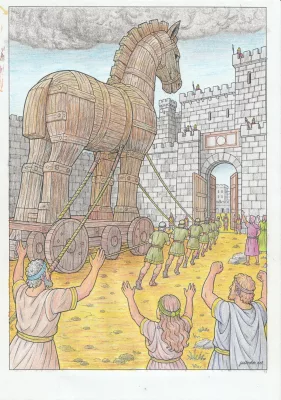Creation by timhannah63 from The Trojan Horse enters the city — around the 12th century BCE
