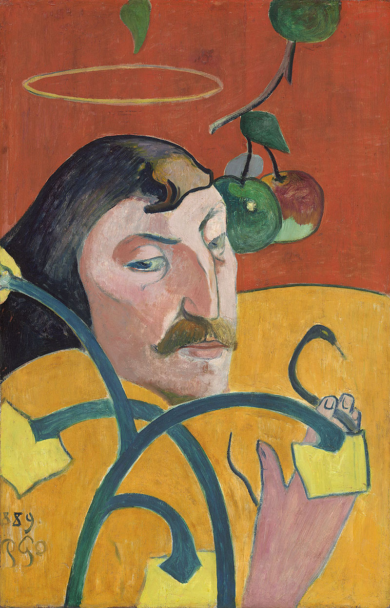 Paul Gauguin : Self Portrait with Halo - Masterpieces Adult Coloring Pages