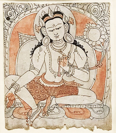 Buddha Shakyamuni (1500-1600), Made by Nepalese craftsman. Copper with gilding and paint, Tibet or Nepal. Victoria and Albert Museum (London, UK)