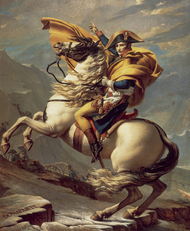 Bonaparte Crossing the Great St. Bernard Pass (1800) , Jacques-Louis David (1748–1825)