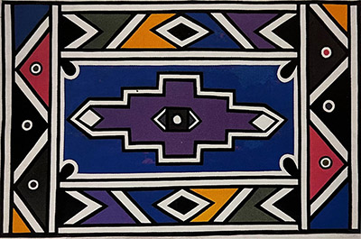 Painting on canvas (around 2010), Esther Mahlangu (born in 1935)