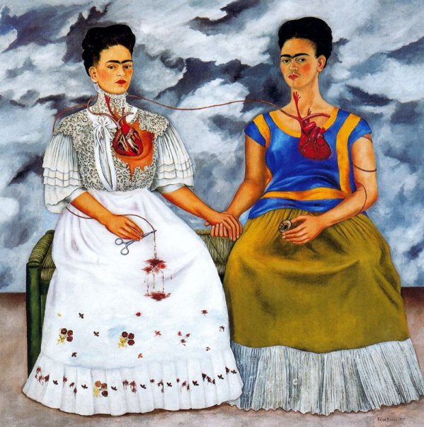 The Two Fridas (1939) ,  Frida Kahlo (1907 - 1954) ,  Museum of Modern Art of Mexico City.