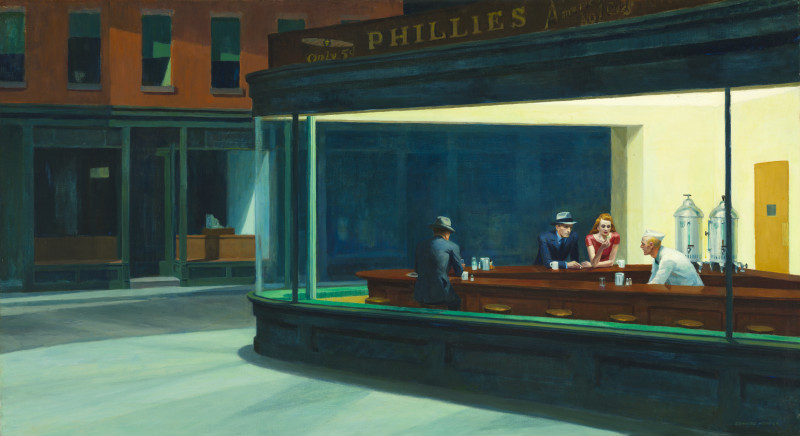 Nighthawks (1942) ,  Edward Hopper (1882 - 1967) ,  Art Institute of Chicago