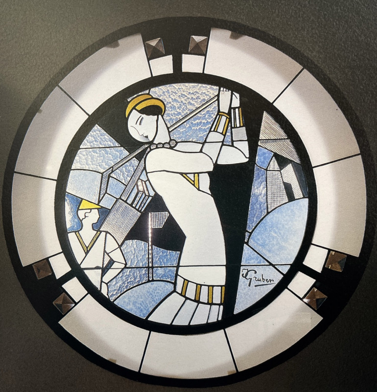 La Musicienne stained glass window (1925), Jacques Gruber (1870-1936)