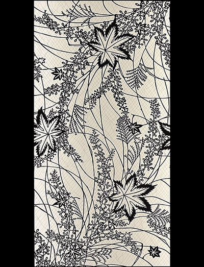 Japanese stencil design - 19th century - model 1 , Quai Branly - Jacques Chirac Museum, Paris
