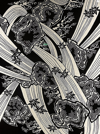 Japanese stencil design - 19th century - model 3 , Quai Branly - Jacques Chirac Museum, Paris