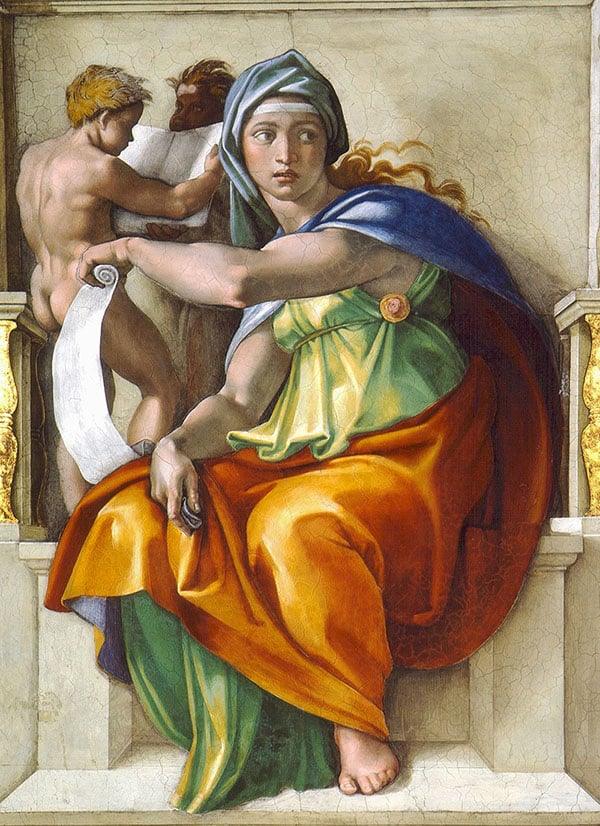 德尔斐的女先知 (1509), 米开朗基罗 (1475,1564)
