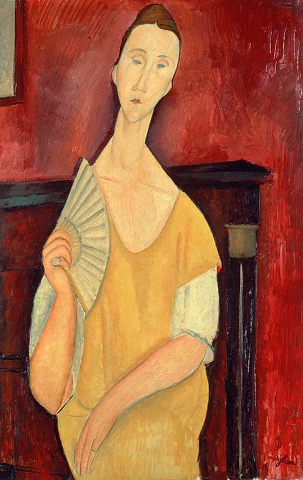 Woman with a fan (Lunia Czechowska) (1919), Amedeo Modigliani (1884, 1920)