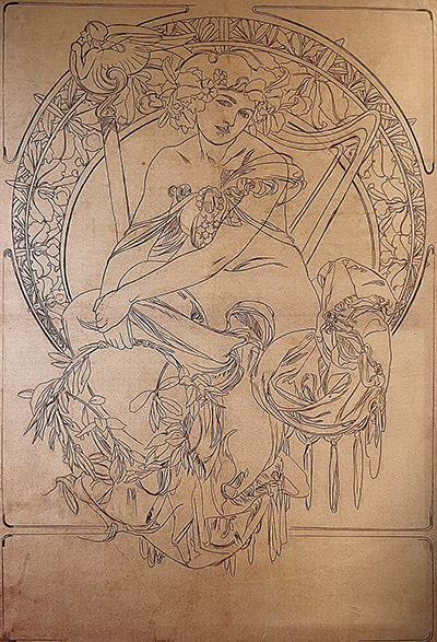 Design for a musical poster (1900), Alfons Mucha (1860,1939)