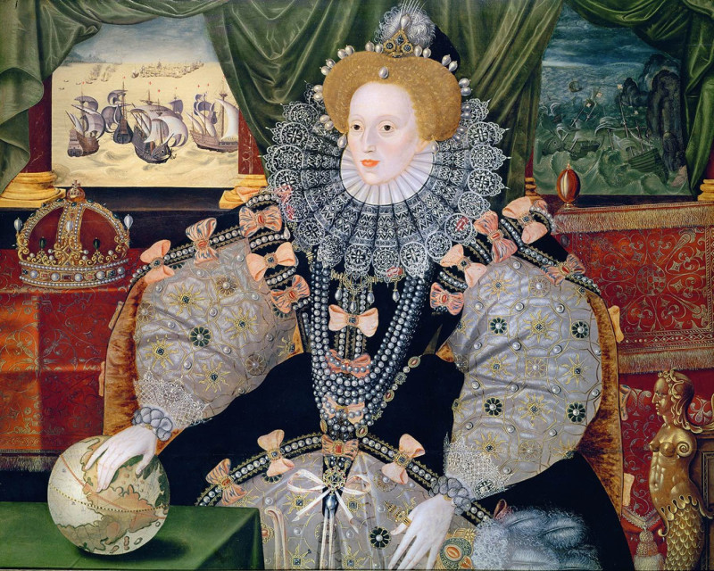 Queen Elizabeth I - Armada Portrait (1588) ,  George Gower (1540 - 1596) ,  Woburn Abbey, Bedfordshire