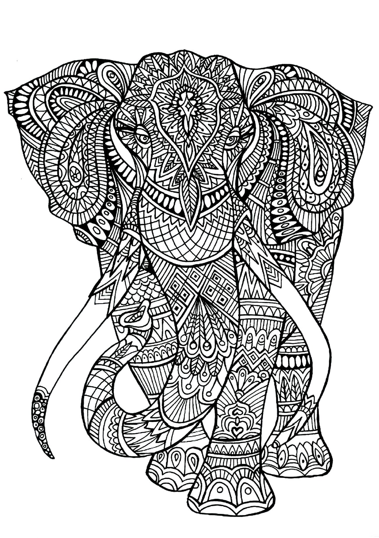 a big elephant full of details