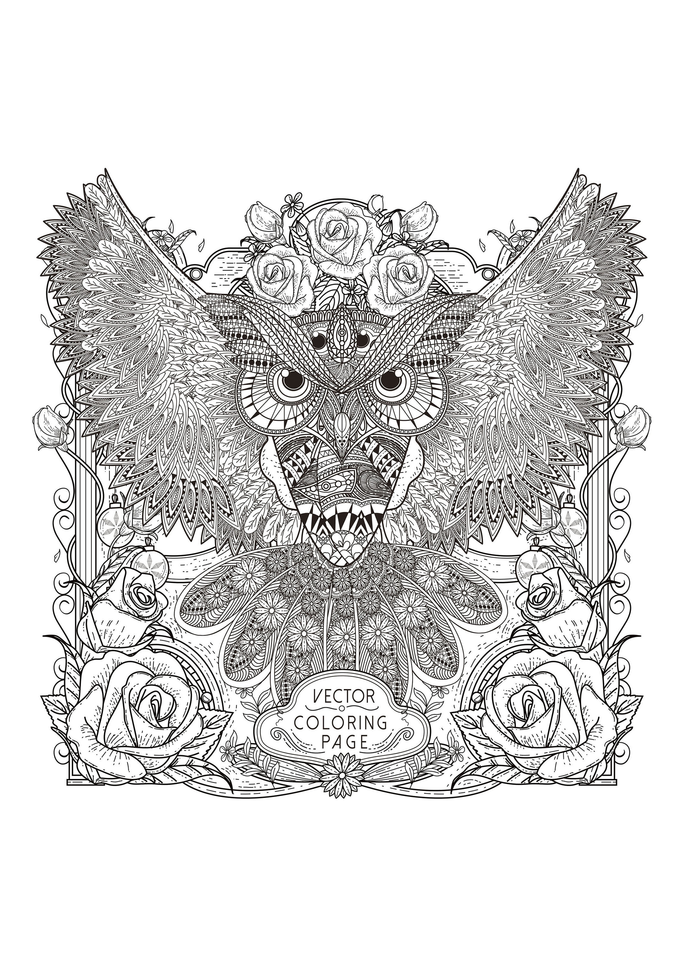 Owl with complex patterns, Artist : Kchung