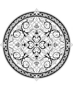Coloring adult oriental mandala 1