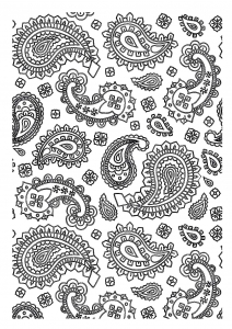 Coloring adult patterns paisley 5