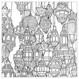 Multitude of morrocan lamps