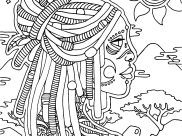Printable Africa coloring sheets for adults
