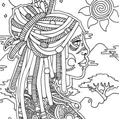 Printable Africa coloring sheets for adults