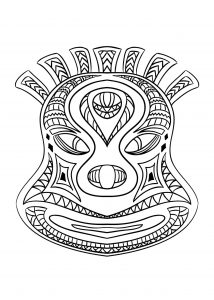 Coloring adult african mask 2