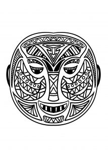 Coloring adult african mask 5