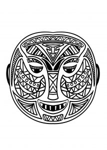 Coloring adult african mask 5