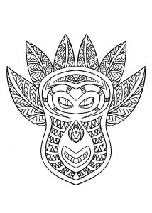 Coloring adult african mask 6