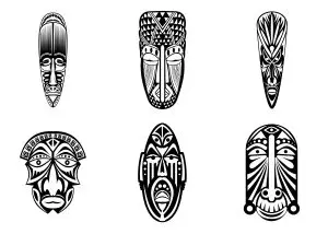 6 african masks simples
