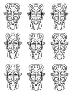 Africa masks identicals