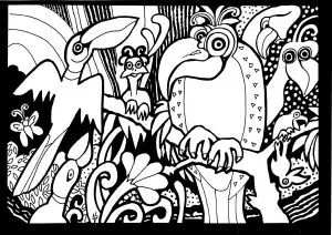 Africa parrots to print