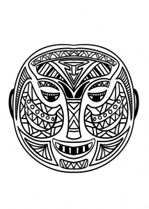 Coloring adult african mask 5