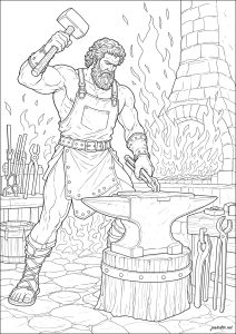 Hephaestus working in his forge