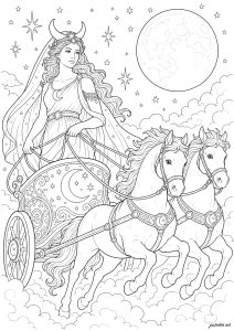 Selene driving the chariot of the Moon