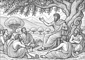 Plato's Academy (Ancient Greece & Greek mythology Coloring Page)