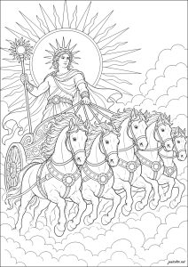Helios driving the chariot of the Sun